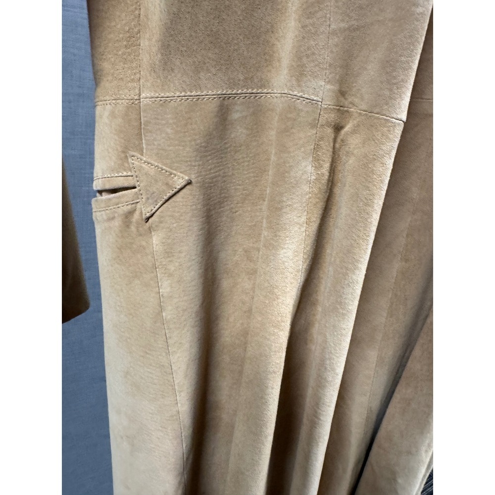 Scully Womens Tan Suede Leather Western Coat Arrow Applique Crest Button Size 12 - Picture 10 of 15